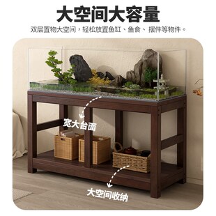鱼缸架子生态缸超强承重家用客厅定制多层实木支架水族箱底座
