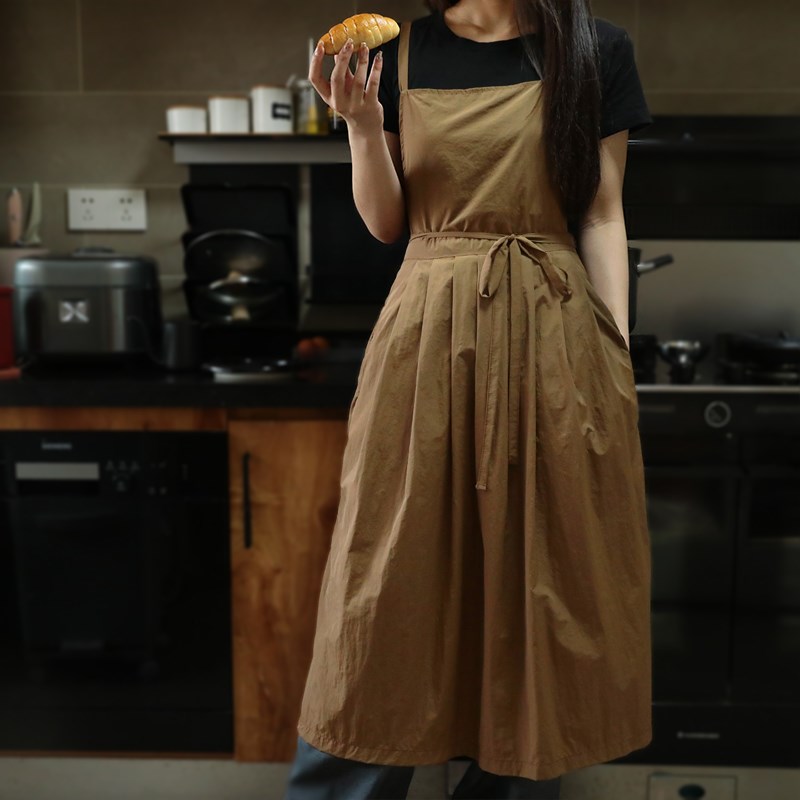 高级感围裙女宠物店美容师美术生防脏画画专用陶艺美甲工作服定制