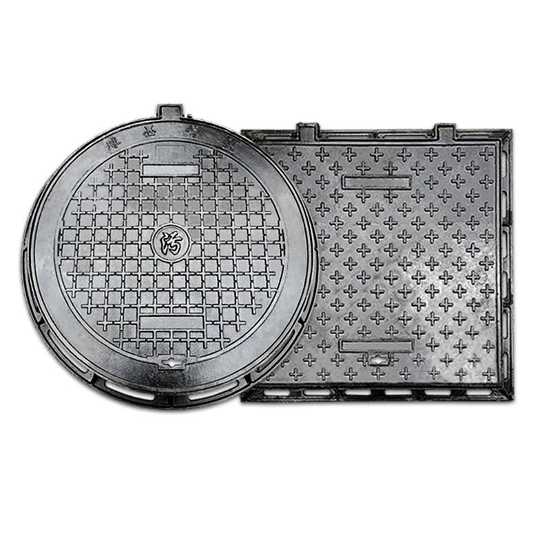 球墨铸铁井盖圆形重型方形窨井盖市政下水道雨水阴井污沙井防沉降