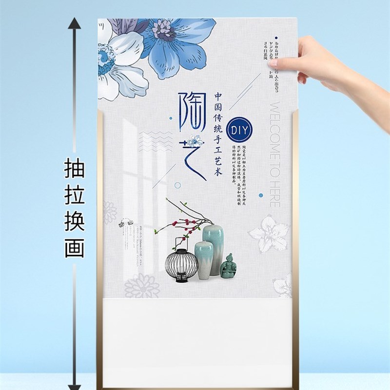 铝合金相框广告框挂墙装裱开启式画框相架磁吸电梯海报框