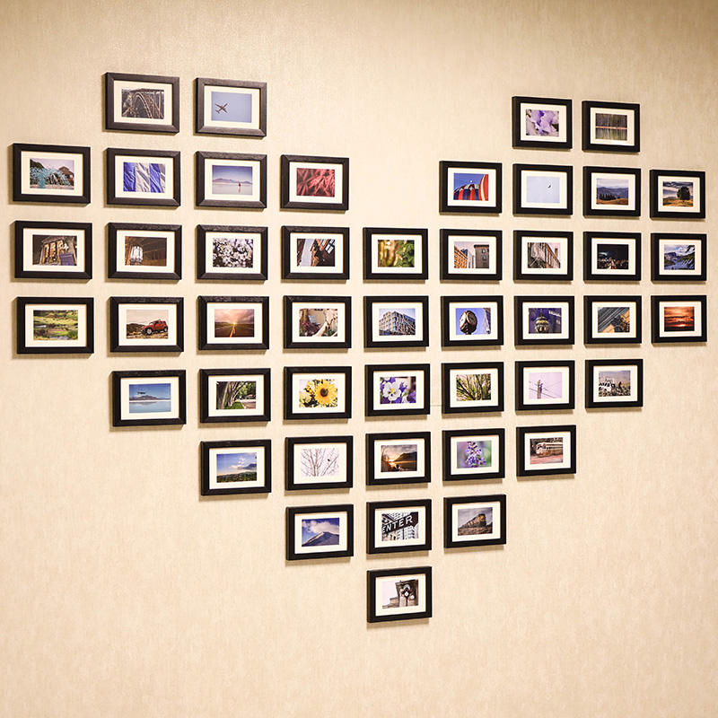 大幅心形创意相框照片墙2框框企业文化墙幼儿园培训班