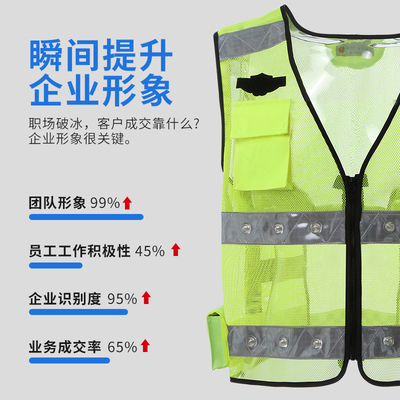 反光安全背心马甲工地施工环卫工交通美团夜间夏天骑行反光衣定制