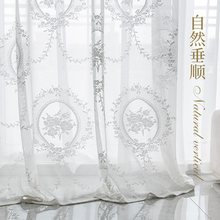 法式复古洛少女公蕾丝白纱窗帘纱帘窗纱卧室客厅飘窗纱帘
