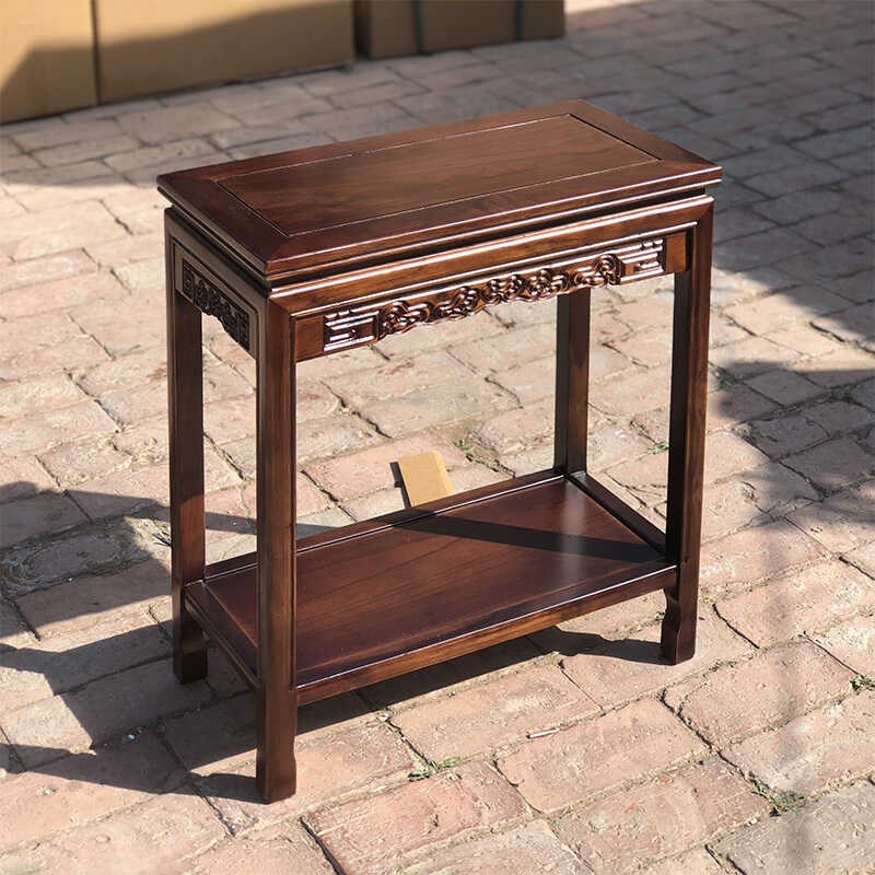 实木花架长方形客厅盆景架鱼缸架奇石底座沙发边几角几小茶几阳台