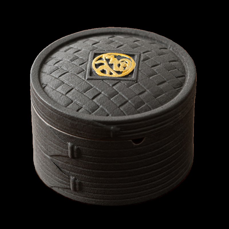 蒸蒸日上】蒸笼陶瓷烟灰缸家用茶几带盖子个性装饰防风防飞灰