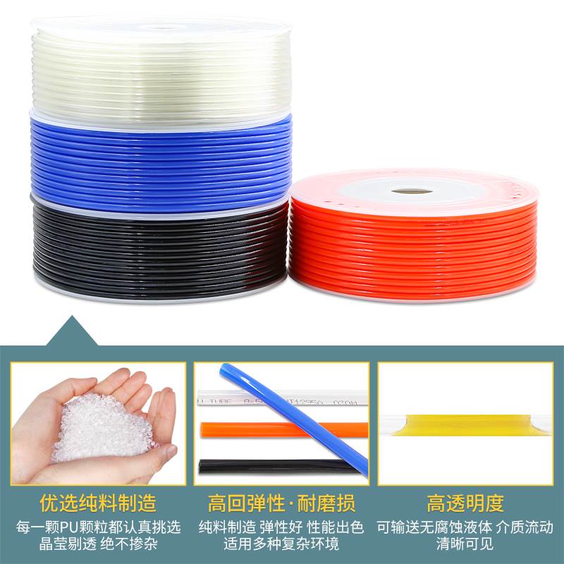 高压气管软管6MM气泵配件大全空压机pu管气缸气动8mm气线管耐高温
