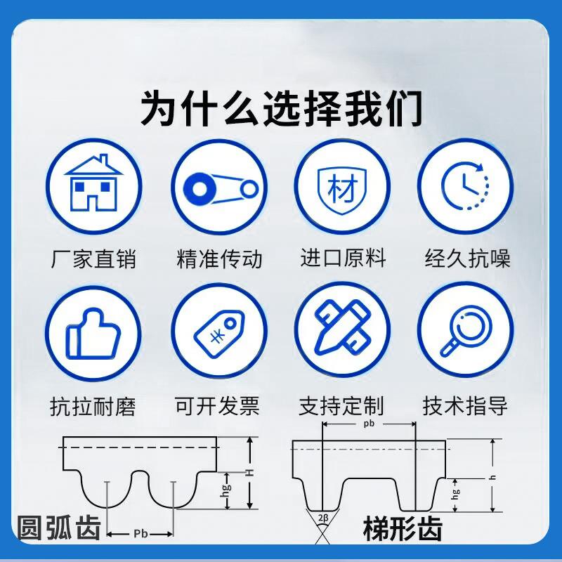 橡胶同步带HTD500-5M 505-5M 510-5M 515-5M 齿形传动带皮带