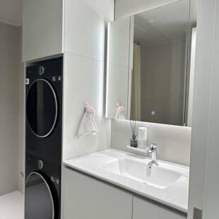 浴室柜定制尺寸定做转角切角浴室柜可放扫地机器人岩板热弯一体盆