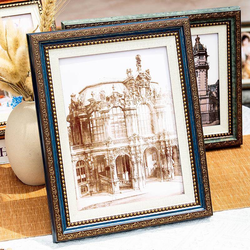 欧式覆古相框摆台怀旧567寸相框七寸桌面A4美式小摆件定制画 画框