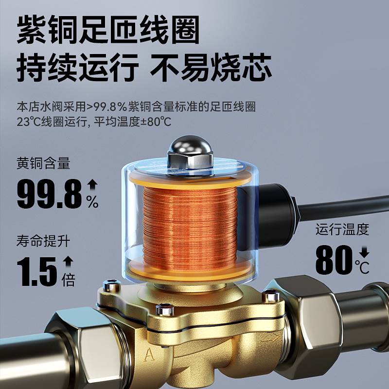 电磁阀水阀220V阀门24V常闭4分 6分 1寸控制阀2W025-08气阀开关阀