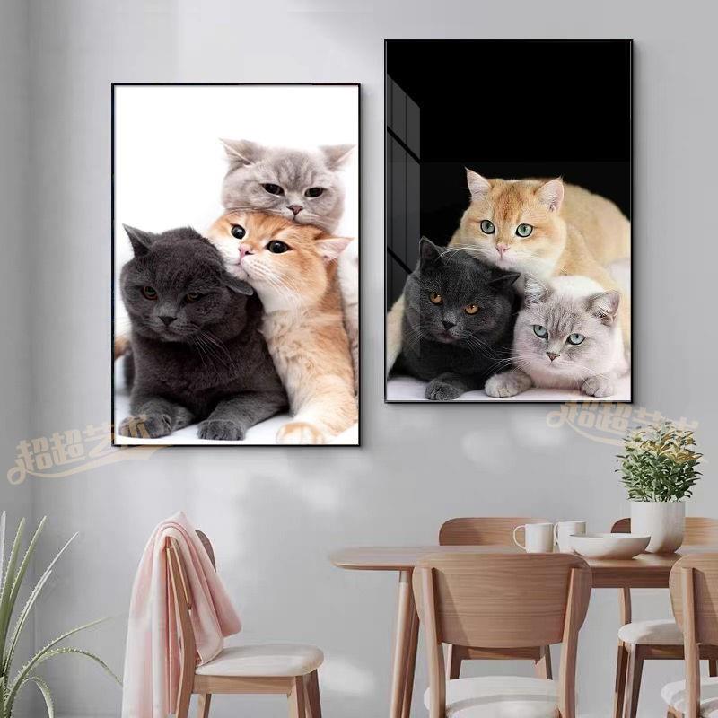 私人定制萌宠猫咪节日礼物装饰画书房客厅卧室玄关墙壁挂画摆饰画