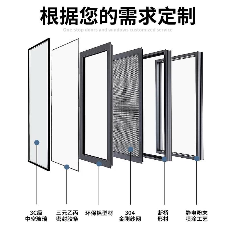 北京专业定做海螺实德断桥铝系统门窗金刚网纱窗飘窗封露台阳台