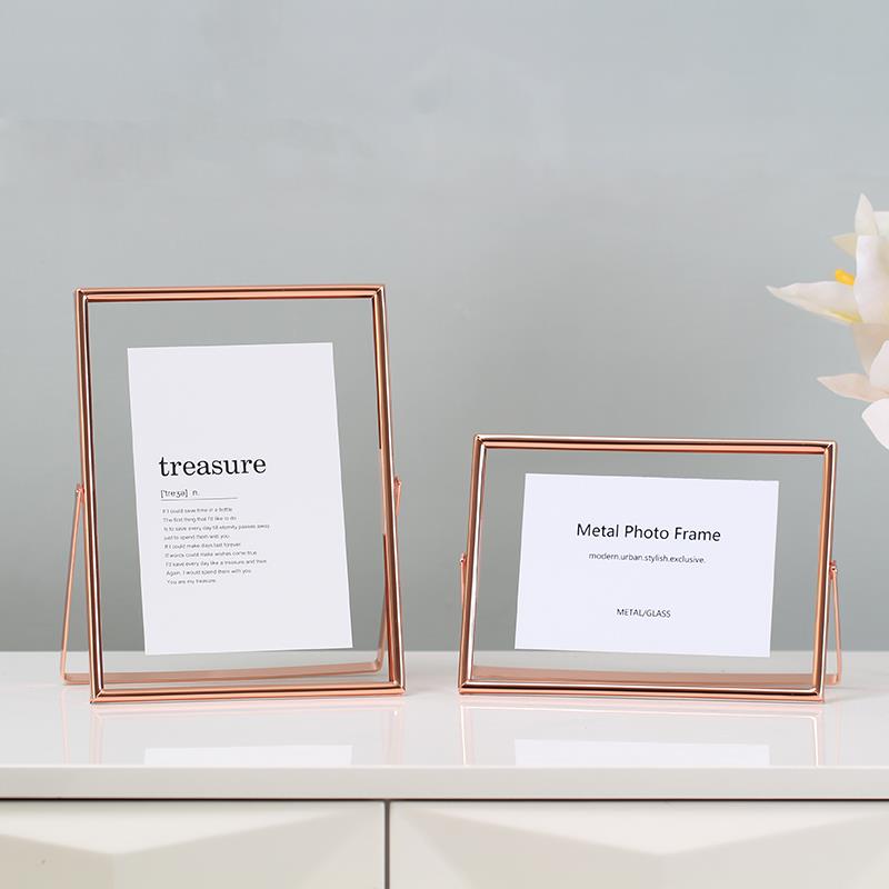 双面透明相框定制相册6寸金属摆台7寸8寸10寸A4桌面高级感摆件