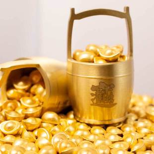 沙金小元宝实心摆件一克黄铜合金招财进宝桌面鱼缸家居装饰元宝