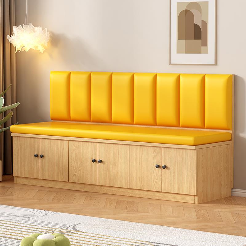 实木卡座餐桌家用小户型餐厅储物柜奶茶店靠墙卡座软包沙发凳商用