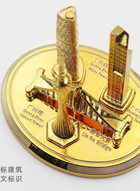 广州塔小蛮腰地标建筑摆件东西塔猎德大桥模型桌面装饰旅游纪念品