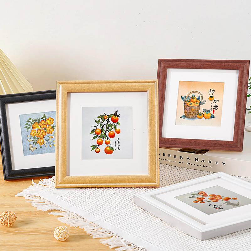 迷你正方形美术作品画框定制摆台书法油画棒四寸拼图相框拍立得框