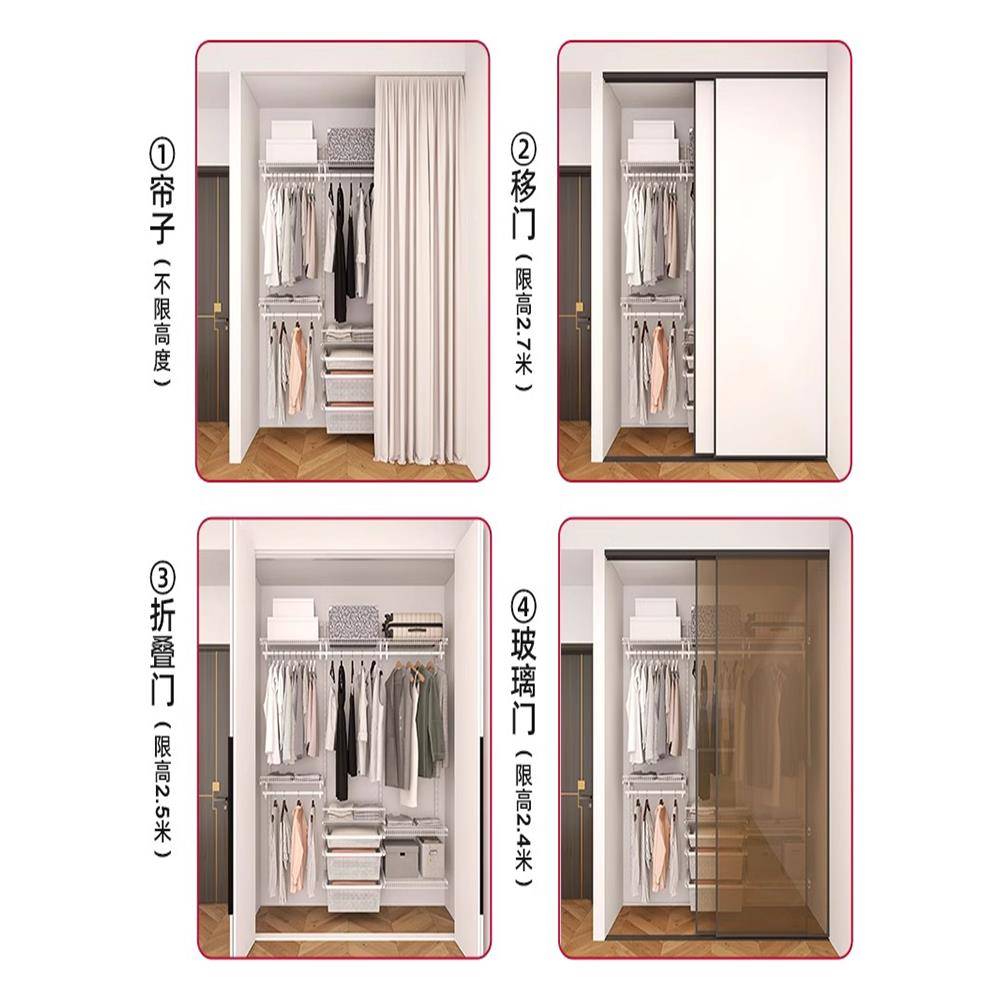 整体衣帽间定制卧室步入式钢结构衣橱开放金属衣柜储物间收纳家具