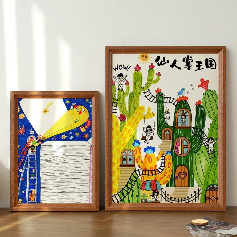 画框装裱儿童a4画画收纳展示框架挂墙相框空框4k8k油画a3作品专用
