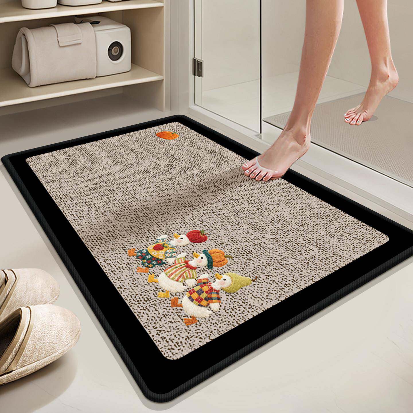 卫生间吸水地垫浴室防滑脚垫家用洗漱台厕所门口硅藻泥防水垫子