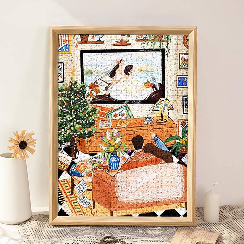 拼图相框1000片70x50*75一千块500片300放平图画 画框拼图专用装