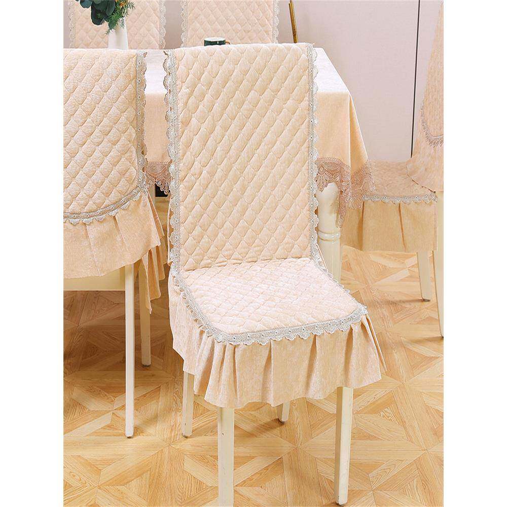 连体餐椅套桌布坐椅垫餐厅布艺家用一体椅子罩简约现代通用四季垫