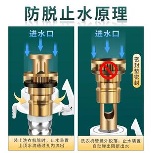 洗衣机水龙头止水阀全铜防漏家用脱落自动止水杆通用4分开关配件