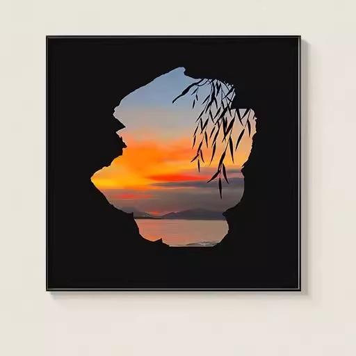 ins风现代简约艺术装饰画 画客厅卧室挂画 画高级简约日落床头摆