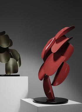 办公室装饰抽象金属艺术摆件样板间售楼处客厅玄关工艺品高档礼物