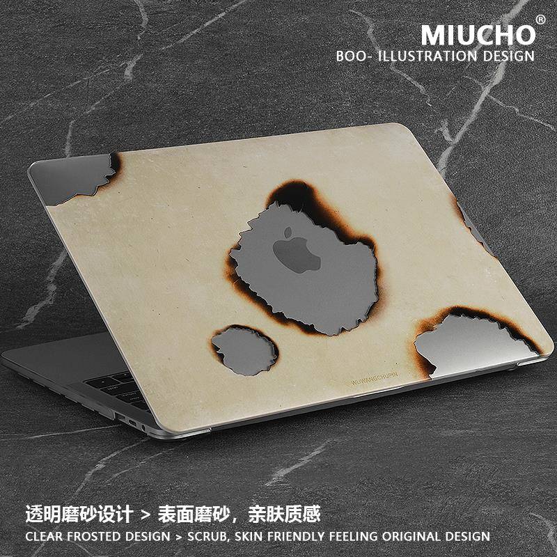 MIUCHO 燃烧苹 果保护套2025新款m4适用Air15 m3/m2笔电外壳MacBookPro14寸磨砂透明pro16寸防磕碰保护硬壳