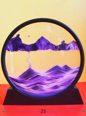 创意3D流沙画动态立体沙漏解压艺术玻璃液体摆件客厅装饰送礼物