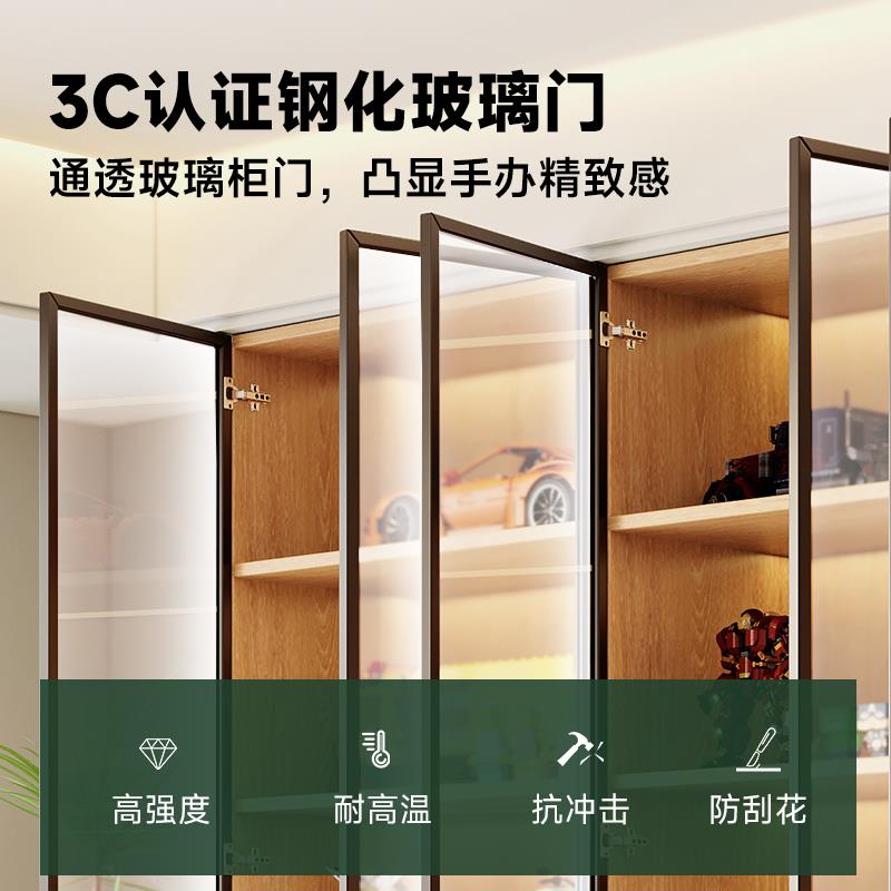 国补全实木定制ENF级模型展示柜玻璃酒柜收纳柜盲盒陈列书柜满墙