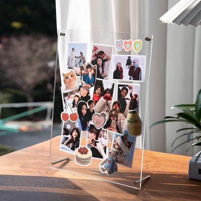 时几初双面透明亚克力相框摆台diy照片定制创意贴纸手工涂鸦礼物