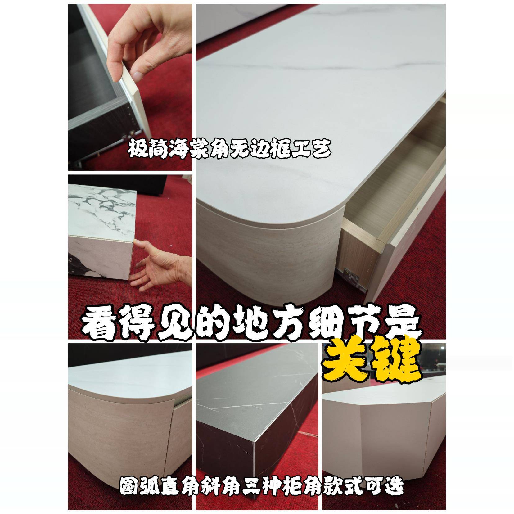 2025新款落地客厅岩板电视柜定制收纳储物柜一体黑色极简小户型