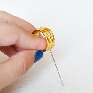 顶针指套家用加厚可调节手工DIY金属顶针箍缝纫工具抵戒戒指器