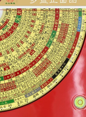 易仙强磁针8寸6三元三合八宅辅星水法四派综合罗盘红色电木盘摆件