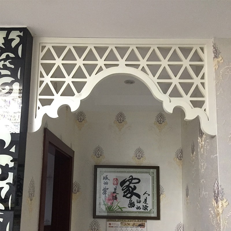 门头过道门楣装饰欧式客厅走廊横梁遮挡PVC挂落 镂空隔断雕刻定制