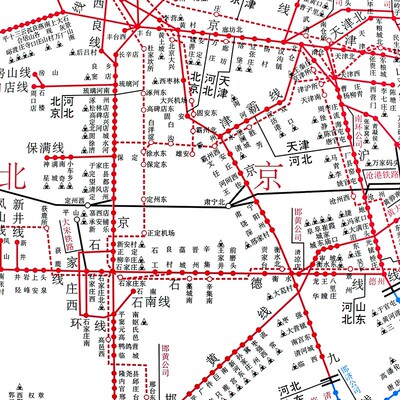 全国铁路货运营业站示意图办公室装饰挂画