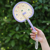 颜值扇子夏天团扇古风儿童小扇子迷你蒲扇汉服爱心夏季