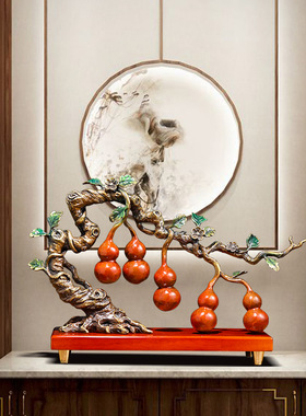 招财铜葫芦五福临门客厅玄关酒柜新装饰乔迁新居礼品