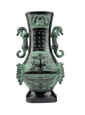 仿古青铜器客厅书房龙瓶大号龙尊家居办公桌博古架装饰品