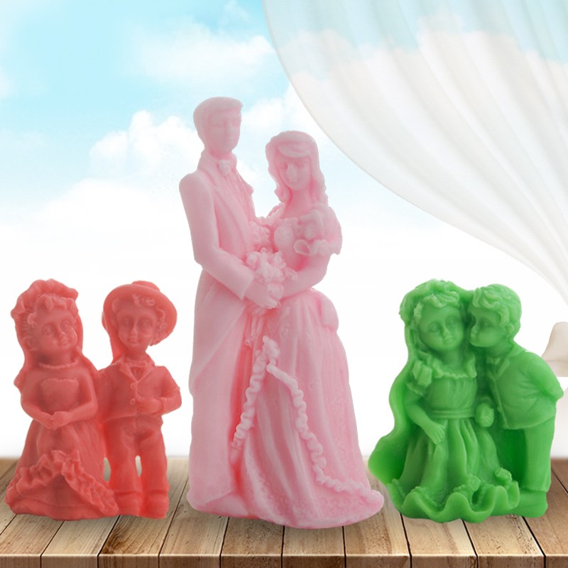 孔明糖艺模具食品级盐雕冰雕巧克力翻糖蛋糕模立体新郎新娘模具