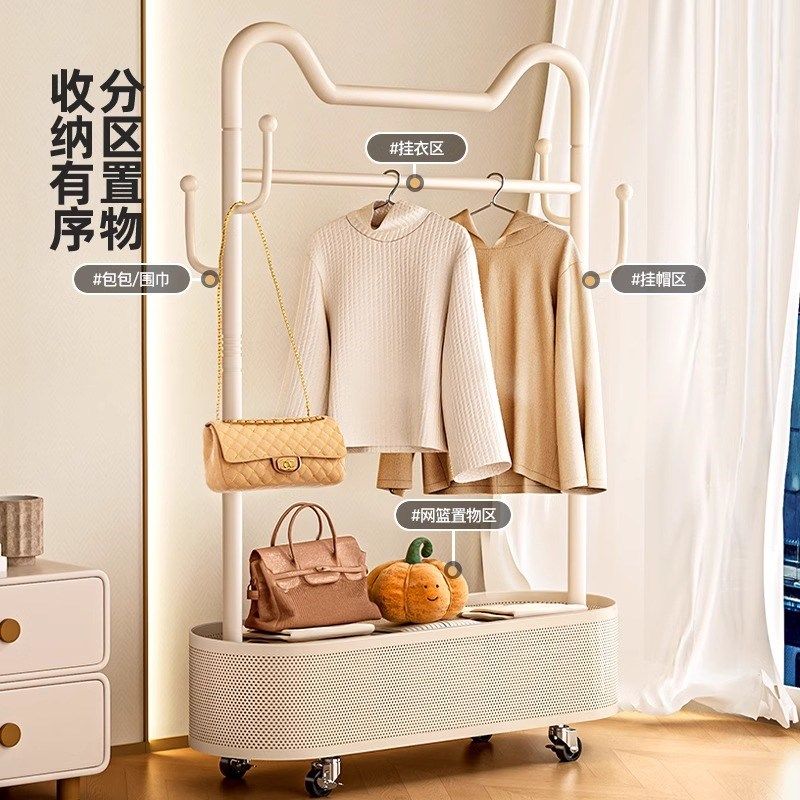 挂衣架落地家用卧室卧内房间的晾置衣帽架子床边脏衣篓衣架
