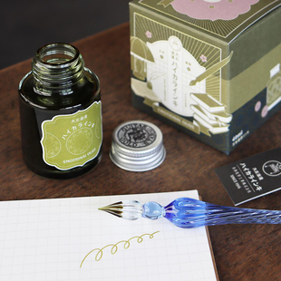 文紙大赏 nhi仲林大正浪漫瓶装墨水非碳素墨水文具红黑钢笔