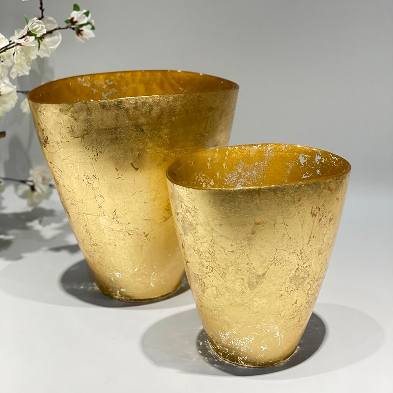 意大利i2k金纯手工花瓶客厅玄关桌面花瓶装饰欧式