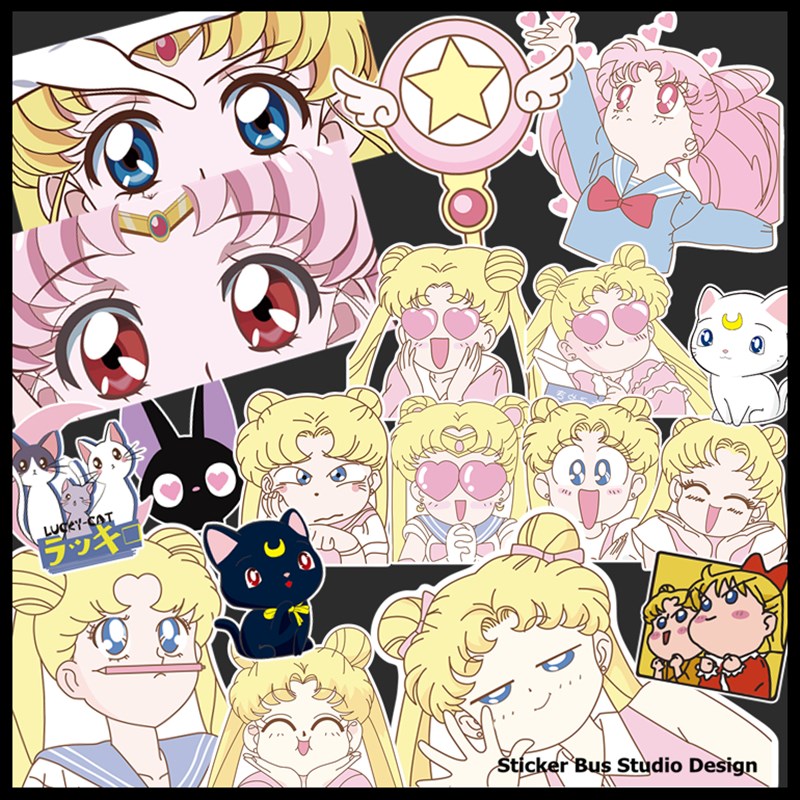 少女系卡通防水贴纸套装 无痕行李箱贴纸旅行箱贴纸 装饰车贴墙贴