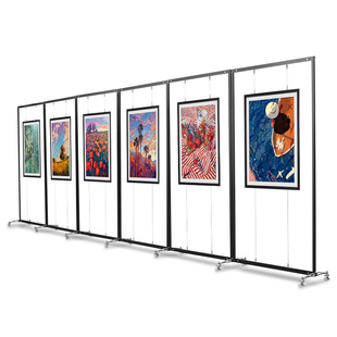 画展展示架八棱柱书画展板展架海报屏风宣传作品展板广告