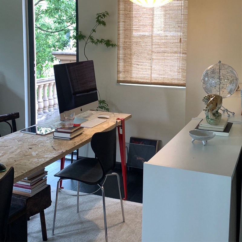 欧松板工作台电脑桌办公桌家用客厅餐桌长方形书桌会议桌写字桌子