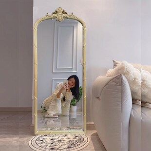 法式 饰镜子 复古试衣镜子全身镜穿衣镜拱形雕试衣间卧室壁挂墙装