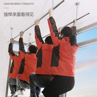 波浪形晾衣杆,全阳台顶挂固定衣架,新型家用防风晾衣杆